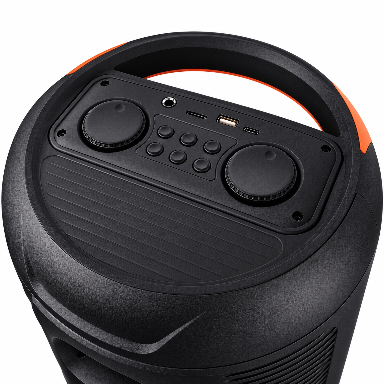 KTS-2086 Taşınabilir Bluetooth Party Hoparlör 30W RMS Dual 8 İnç RGB Işıklı 2 Kablosuz Mikrofonlu TWS USB TF