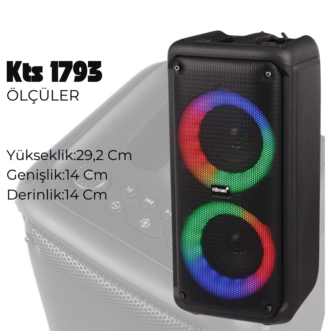 KTS 1973 Taşınabilir Şarjlı Bluetooth Hoparlör 3*2 inc 20 w 1800 mAh