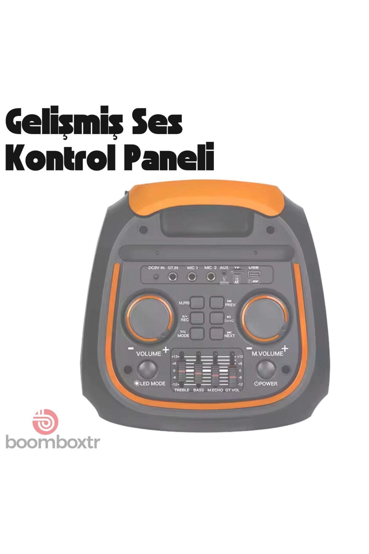 Siyah Ultra Güçlü Kaliteli Profosyonel Bt Hoparlör-(TAŞINABİLİR ANTASTİK RENKLİ İŞIKLI) 2 Yıl İthal
