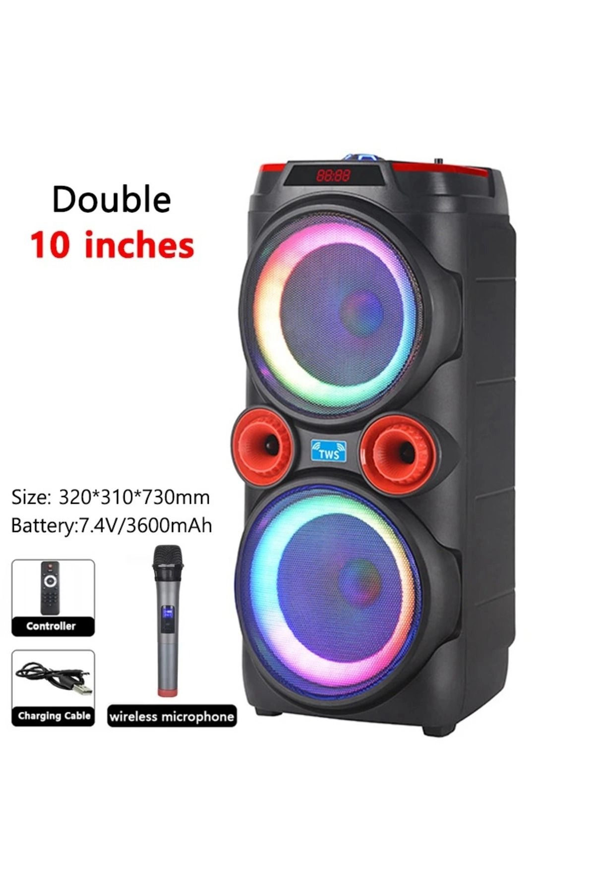 X910 Taşınabilir Şarlı bluetooth hoparlör 200w 10 inc
