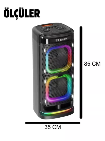  BTS-2121 Taşınabilir Bluetooth Hoparlör 80w*2 RMS