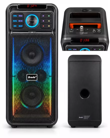 BTS-2245 80W RGB Işıklı Bluetooth Karaoke Hoparlör