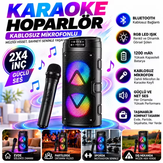  GTS-2129 Bluetooth Hoparlör Kablosuz Mikrofonlu