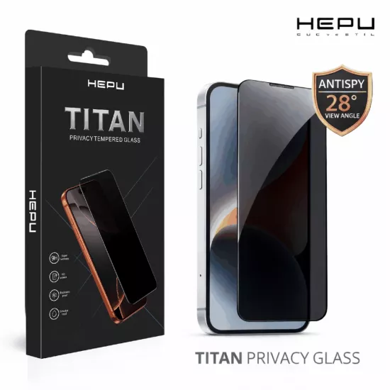 HEPU TITAN Privacy Cam Ekran Koruyucu – iPhone 15 Pro Max Uyumlu
