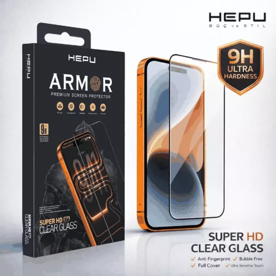 HEPU ARMOR Series Clear HD Cam Ekran Koruyucu – iPhone 16 Pro / 17 Uyumlu