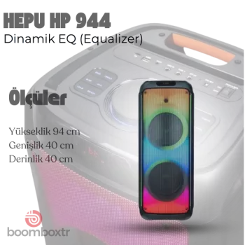 HEPU HP 944 Bluetooth Parti Hoparlörü 2*12 inc Ultra Bass