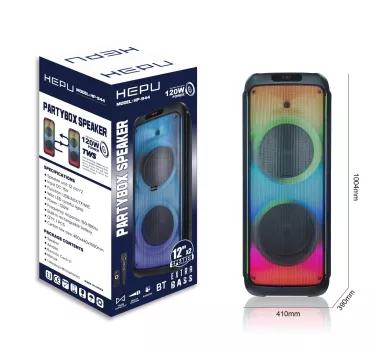 HEPU HP 944 Bluetooth Parti Hoparlörü 2*12 inc Ultra Bass