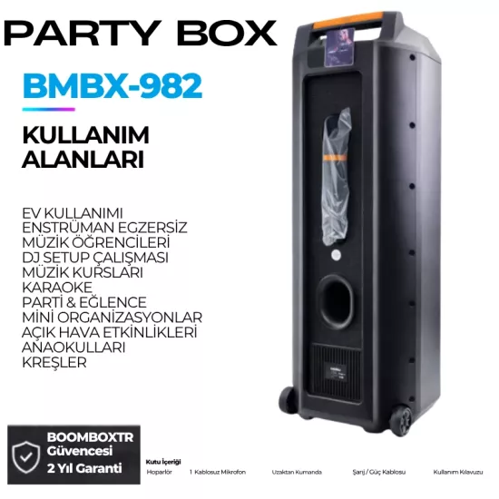 HEPU HP-982 Bluetooth Hoparlör 3×8” Hoparlör, 30W 