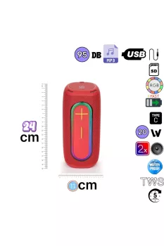 HP-S01 Taşınabilir Şarjlı Bluetooth Hoparlör  3000 Mah Rgb Aux.usb.tf 20w Rms TWS Type-c Şarj