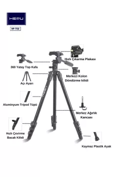 Trıpod Hp-t02 Profosyonel Kamera Ve Telefon