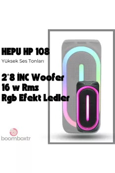 HEPU Hp 108 Bluetooth Hoparlör 16 w rms 2*8 