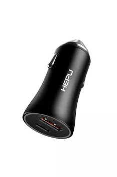 Hp778l Qc3.0 Pd20w Çift Çıkışlı Araç Şarj Aleti + Type-c To Lightning Kablo Set