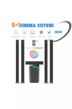 Hepu HP-TV04 5+1 Bluetooth Sinema Sistemi Usb,Aux,Tf