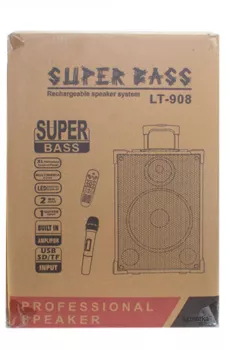 Süper Bass Şarjlı Telsiz Mikrofonlu Amfi Sistemi-Bt-Sd-Usb Lt-908 Model