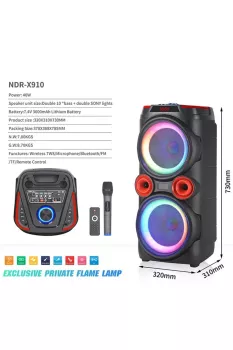X910 Taşınabilir Şarlı bluetooth hoparlör 100w Rms
