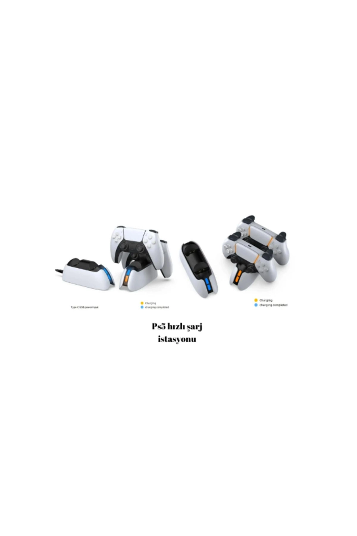 TP5-05103E Ps5 Dualsense Joystick Şarj Standı Göstergeli Şarj Istasyonu Fast Charging