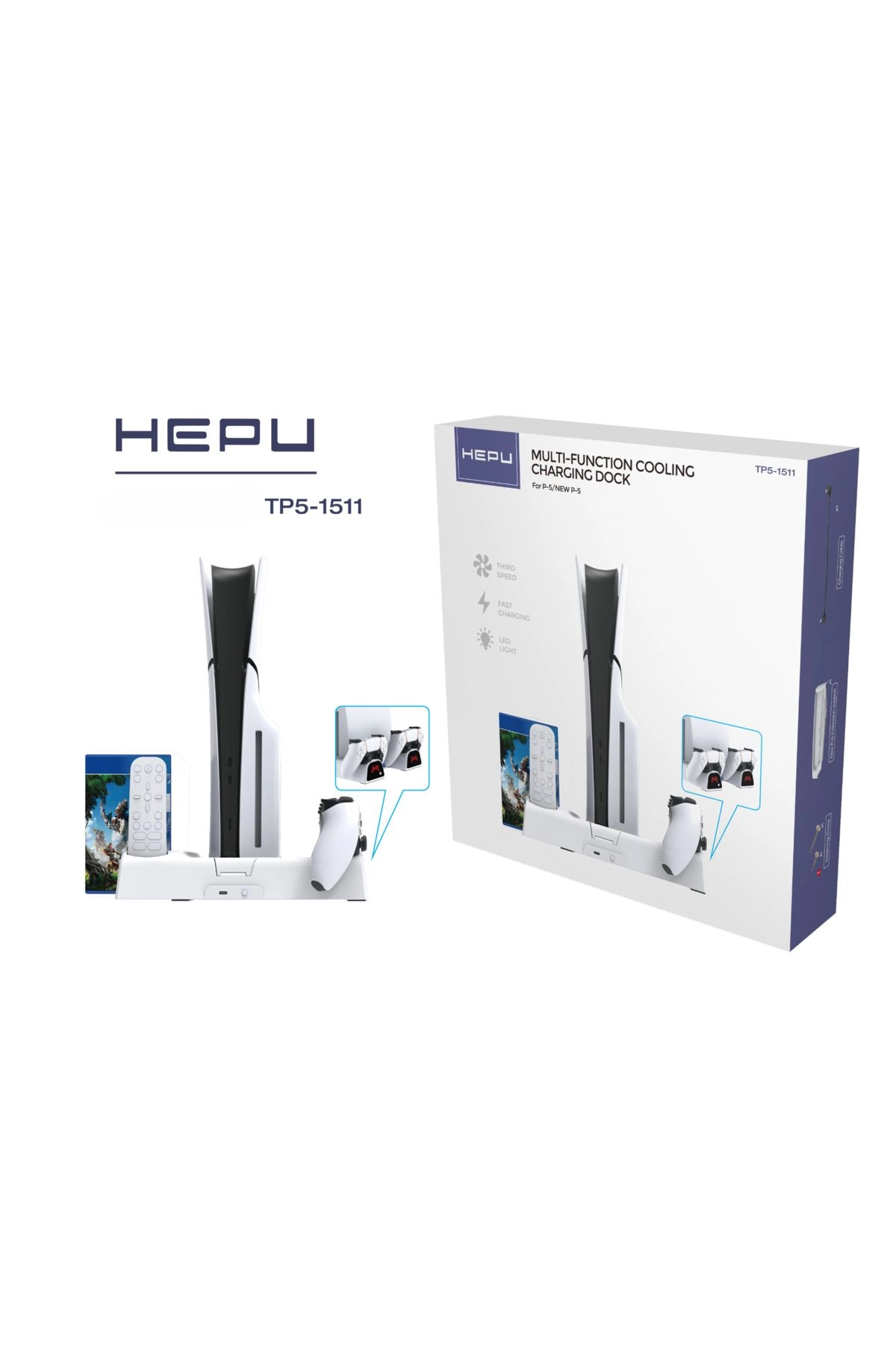 Ps5 End Ps5 Slim Sogutucu Ve Şarj Tp5-1511 Çok Fonksiyonlu Soğutma Standı Kol Şarj Istasyonu