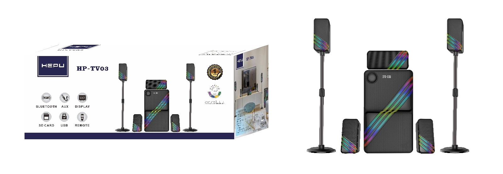Hepu HP TV03 5+1 Surround Bluetooth Sinema Sistemi 