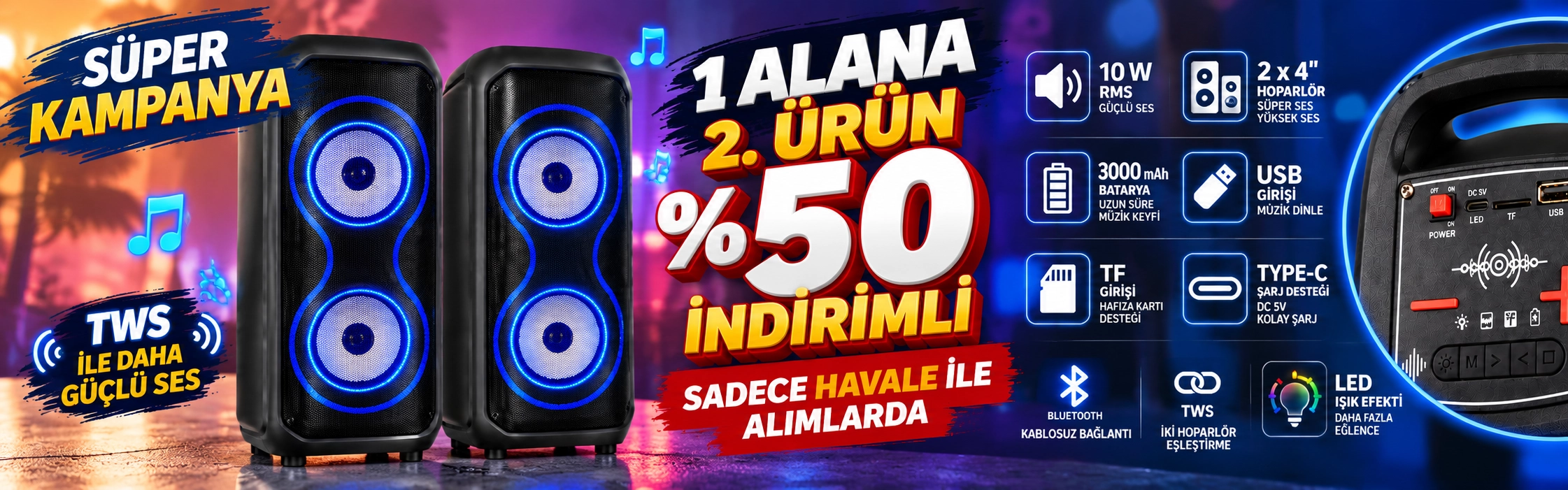 Taşınabilir Bluetooth Hoparlör